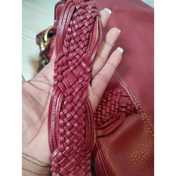 EUC Tommy Hilfiger PU Leather shoulder hobo bag braided handle purse Y2K vibes - Picture 6 of 11